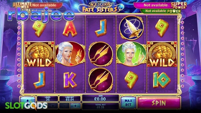 Age of the Gods: Fate Sisters স্লট গেমের ইন্টারফেস