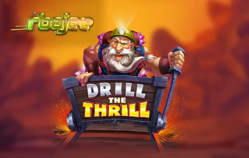 Drill the Thrill স্লট গেমের খনি এবং ড্রিলিং মেশিনের দৃশ্য